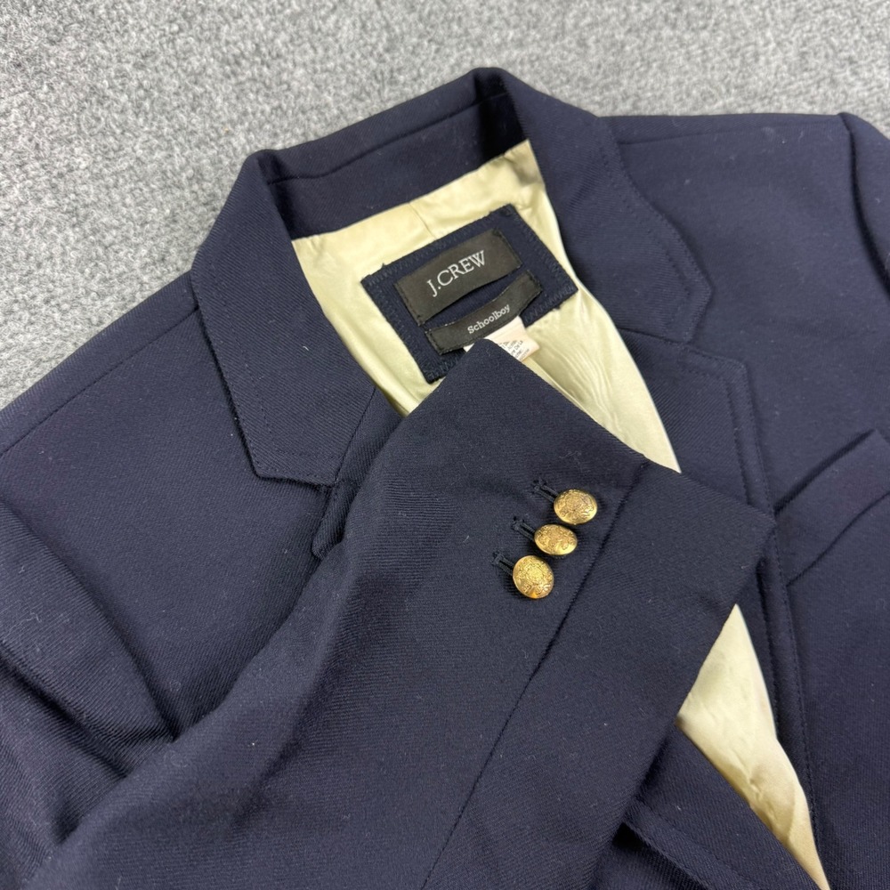 J.Crew Schoolboy Blazer 6 Navy Wool Gold Button Tailored Jacket Kids